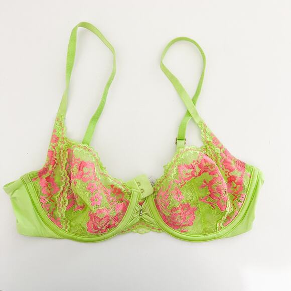 Victoria Secret Lot Bras Womens 34C Lace Sheer Demi Floral Underwire Lot of 3 - Picture 4 of 9